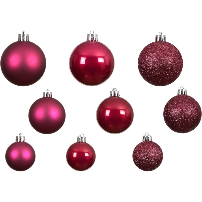 Кульки для ялинки Kaemingk, пластик, 6 см, 30 шт. - класичні, небрудкі - для прикраси ялинки на Різдво - матові, блискучі та з глітером - (набір 30 шт., святкові рожеві)