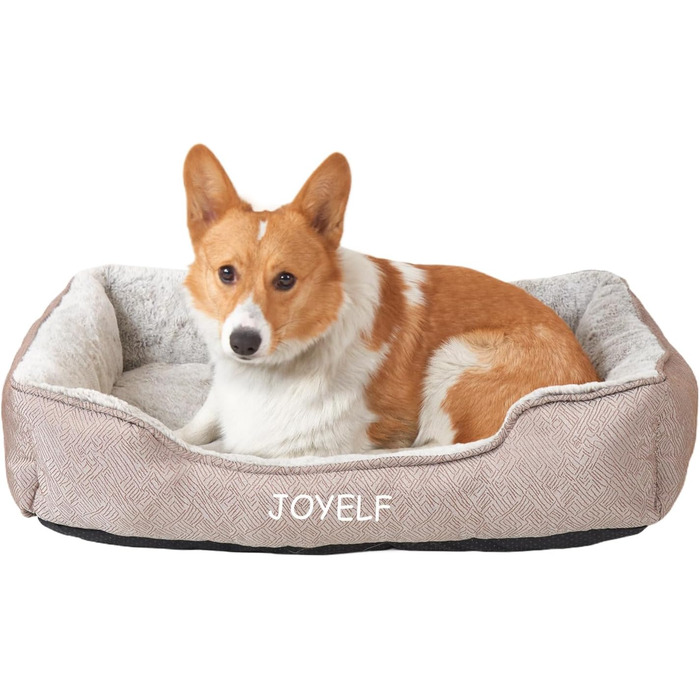 Крісло-лежанка для собак та котів Joyelf, миюче, заспокійливе, анти-стрес, м'яке, плюшеве, для цуценят, кошенят та маленьких собак, прямокутне (81x58 см, колір кава)