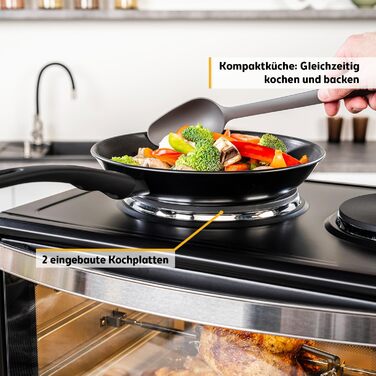 Міні-піч TZS First Austria 60L з плитами 3200 Вт - піч для піци з 6 режимами нагріву та 4 рівнями встановлення. Якісне обладнання з аксесуарами.