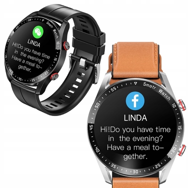 Смарт-годинник DomoGardeno для чоловіків з ремінцем + навушники, чорний