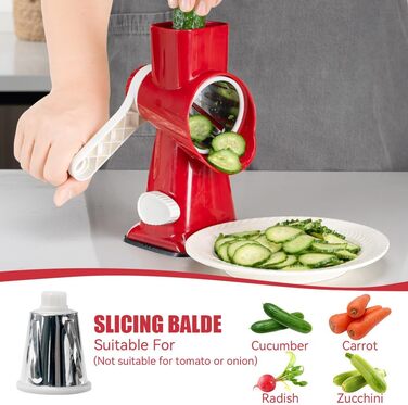 Трояк KEOUKE з ручкою: для сиру, овочів, горіхів, шоколаду. 3 змінні леза, червоно-білий