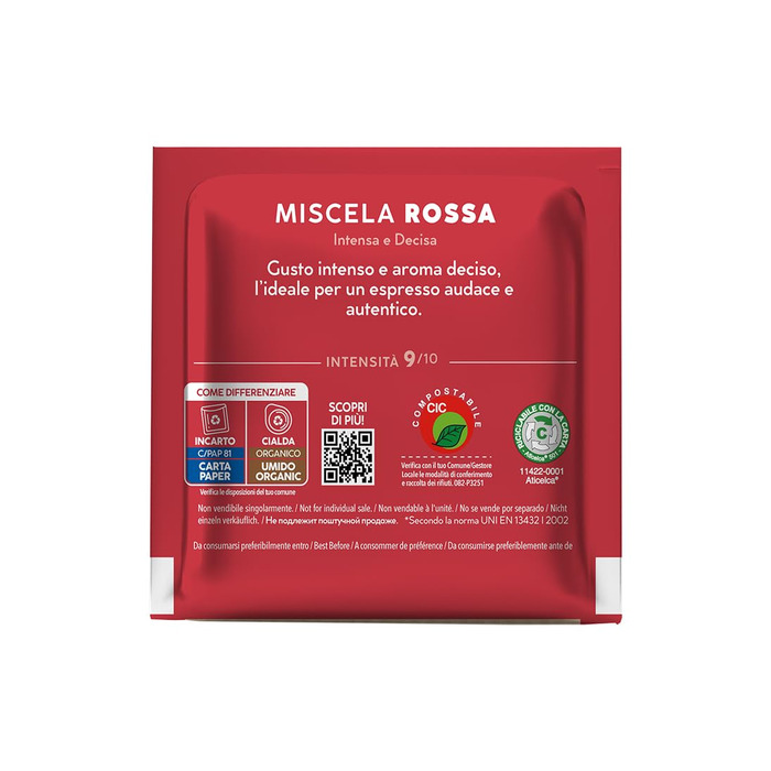 Кавові пади Caffè Borbone Rote Miscela (Червона суміш), ESE 44 мм, біорозкладні, 150 шт