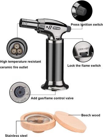 Набір для копчення коктейлів: з факелом, 8 смаків, тріски, ліхтарик, форма для льоду, аксесуари для віскі, інфузія, коктейлі