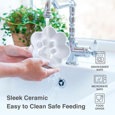 Миска для собак та котів Kaiikais Slow Feeder, 240 мл, кераміка, піднята, для повільного годування