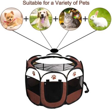 Клітка-забіг для собак і тварин, переносний забіг для собак, кроликів, котів. Оксфорд 600D, для внутрішнього та зовнішнього використання