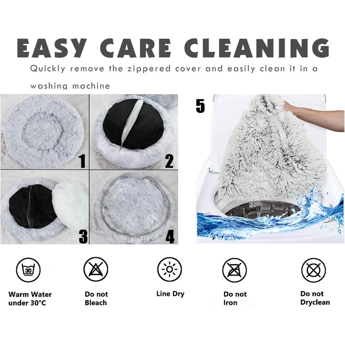 М'яке ліжко для собак, кругле килимок для котів, плюшеве ліжко, зручне гніздо, килимок-подушка, ліжко-донат для собак середніх та великих порід - сірий (50-120см) (100x100x20см, коричневий)