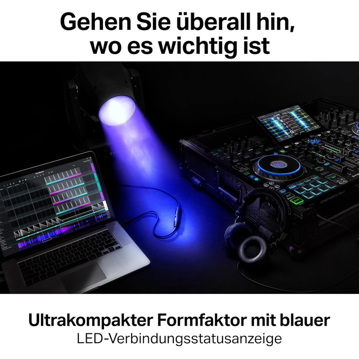 SoundSwitch Control One: Професійний DMX контролер освітлення для DJ з 3 місяцями доступу до програмного забезпечення SoundSwitch, підтримка DMX та Phillips Hue (Micro DMX, чорний)