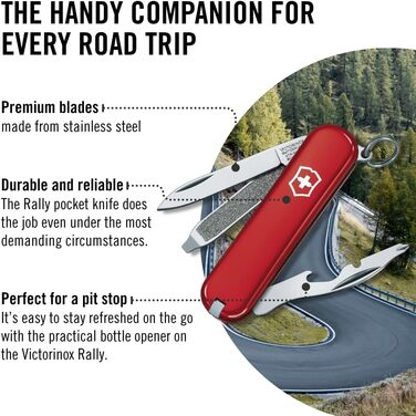 Швейцарський ніж Victorinox Rally Mini - мультитул з 9 функцій, для ключів, Swiss Army Knife