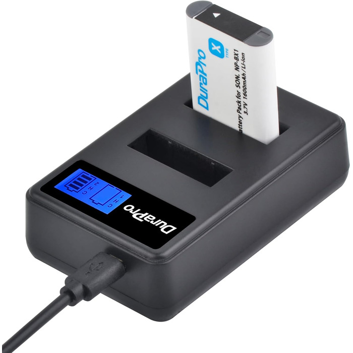 Durapro NP-BX1 акумулятор + зарядний пристрій Dual USB LCD для Sony RX100, RX100 II, WX500, HX300, HX400V та інших моделей Sony