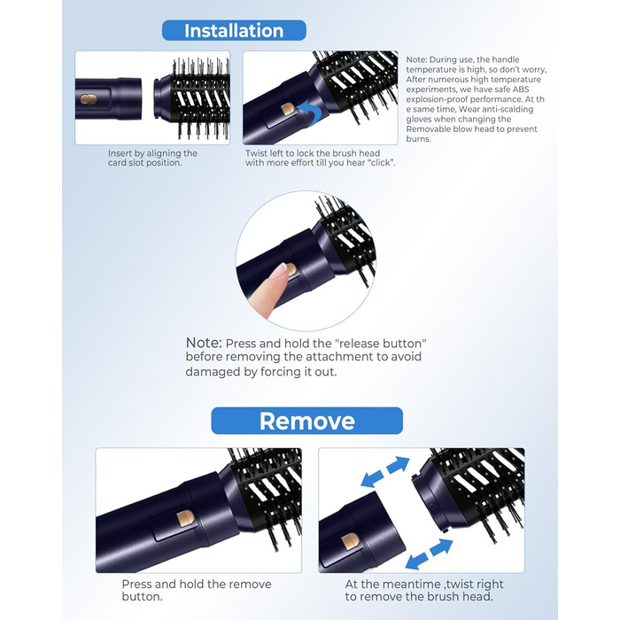 Airstyler 6 в 1 з локон-насадкою: фен-щітка, плойка, об’єм, догляд, 1000W, іонний, для волосся, білий