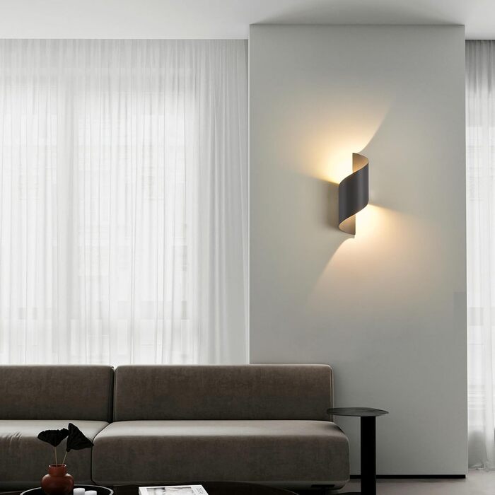 LED-стінна лампа для внутрішнього та зовнішнього використання, 10W, IP65, тепле біле світло 3000K, сучасний дизайн, декоративне освітлення для саду, вітальні, спальні, темно-сірий колір