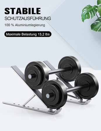 Підставка для ноутбука Babacom, 5-рівнева, алюміній, регульована висота, вентиляція, сумісна з MacBook Pro Air та іншими ноутбуками 10-15.6”