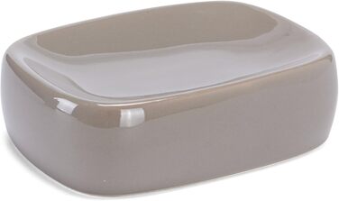 Набір аксесуарів для ванної кімнати MSV Keramik: мильниця, дозатор мила, стакан для зубних щіток, сірий (бежевий)