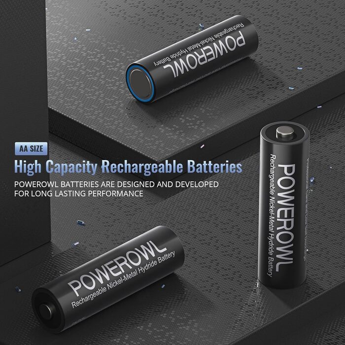 Зарядний пристрій Powerowl для акумуляторів AA 2800mAh, 8 штук: універсальна зарядка для акумуляторів NI-MH AA AAA