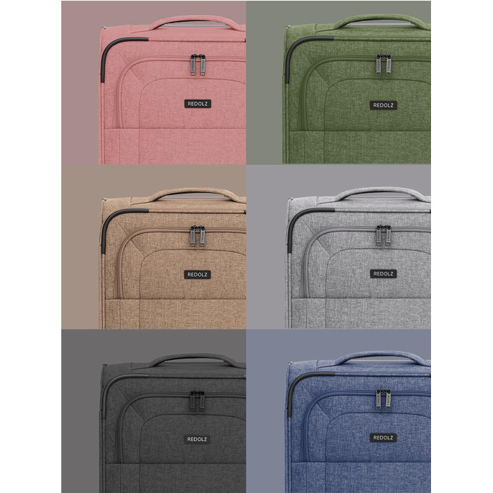 Набір валіз REDOLZ 3 шт. для жінок та чоловіків | Легкі та міцні дорожні валізи з розширенням, Softcase, 4 колеса, TSA-замок | Розширювані валізи (Essentials 12) Rose