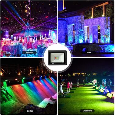 RGB LED прожектор 50 Вт для вулиці, розумний світлодіодний ландшафтний прожектор, 16 млн кольорів, 20 режимів, IP68 водонепроникний, для саду та підсвічування атмосфери (10 Вт)