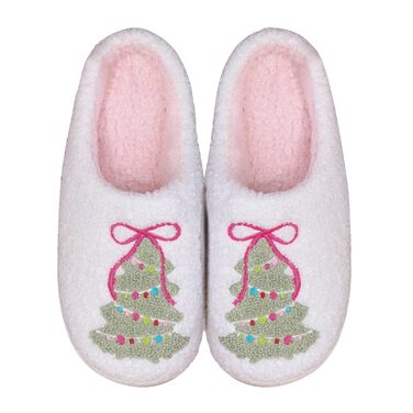 Теплі плюшеві тапочки-звірята Bolukets для дому та вулиці (з малюнком ялинки), 35/36 EU