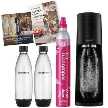 Сифонізатор SodaStream Terra, чорний, 2 пляшки + книга рецептів