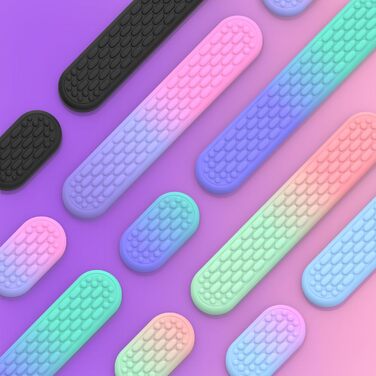 Клавіатура MoKo з підставкою для зап'ястя: ергономічна, з Memory Foam, для роботи, ігор та ноутбуків, рожево-фіолетовий градієнт