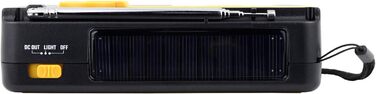Радіо Kaito Voyager ECO KA336: AM/FM, NOAA, сонячна панель, ручне заряджання, LED-ліхтарик, USB-зарядка для телефону, жовтий