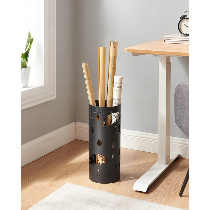 Підставка для парасольок Songmics, металева, чорна