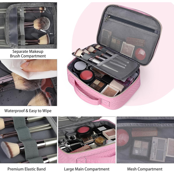 Косметичка для жінок IGOLUMON - велика водонепроникна косметичка для подорожей (2 шт, рожевий)