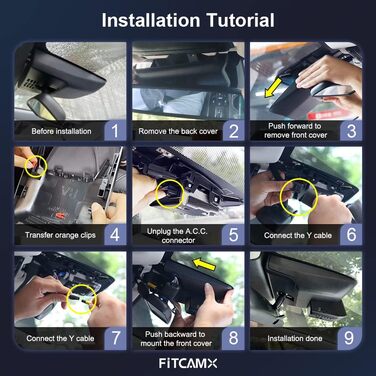 Автомобільний відеореєстратор Fitcamx 4K для Toyota Corolla Hybrid Hatchback 2023-2026 (LE, SE, XLE, XSE), OEM стиль, WiFi, G-сенсор, нічна зйомка, WDR, Plug&Play, з карткою пам'яті 64GB