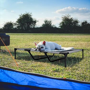 Ліжко для собак з балдахіном, лежанка для тварин Outdoor 2 в 1, софа для собак, піднята лежанка для котів та собак великих та маленьких порід, 122x92x102 см