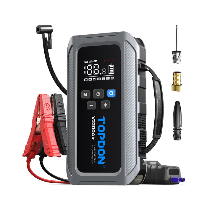 TOPDON V2200Air: Портативний стартер та компресор для авто (2200A, 150PSI)