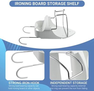 Кріплення для прасувальної дошки настінне, тримач для прасувальної дошки з гачком, настінний кріплення для прасувальної дошки, знімний тримач для прасувальної дошки