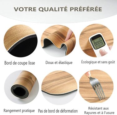Dai Lufei Bath Mat, Diatomaceous Earth Super Absorbent Shower Mat with Walnut Grain, Non-Slip, Quick-Drying Shower Mat with Rubber Back (50 * 80) Wood Grain 50 x 80 cm