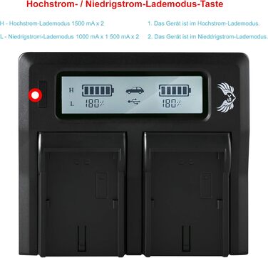 Запасний акумулятор 2x 1200mAh для Panasonic Lumix DMC-FT5 TZ40 TZ41 TZ55 TZ61 TZ71 ZS30 + зарядний пристрій (2 шт. акумулятори + Dual LCD зарядний пристрій)