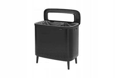 Кошик для білизни BRABANTIA Bo 60 л — сталевий, чорний матовий