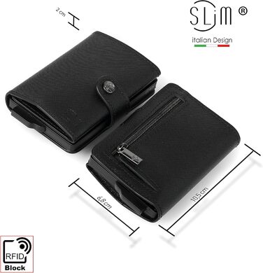 SLim Geldbörse: Елегантний жіночий/чоловічий портмоне з RFID захистом, шкіра Saffiano, Made in Italy