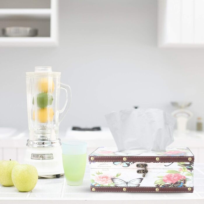 Коробка для серветок вінтажна, органайзер для тканинних серветок, тримач для серветок - для вітальні, ванної кімнати, спальні, офісу (Стиль 1)