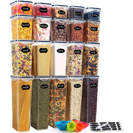 Набір контейнерів для зберігання YASHE 24 шт. з кришкою, герметичні, BPA-free, для сухих продуктів