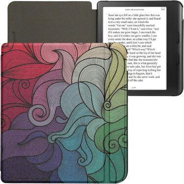 Чохол-книжка kwmobile для Kobo Libra Colour/Tolino Vision Color - яскравий чохол для eReader (рожевий, блакитний, зелений)
