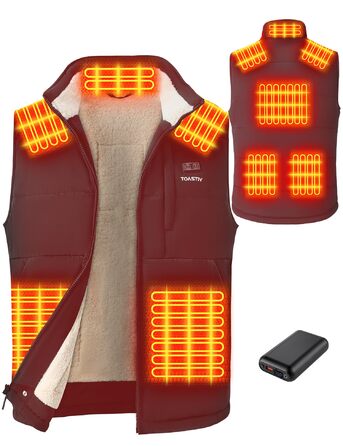 Обогреваемая жилетка для мужчин с PowerBank 20000mAh, 7.4V, флісова підкладка, 3 режими, для повсякденного використання, чорний