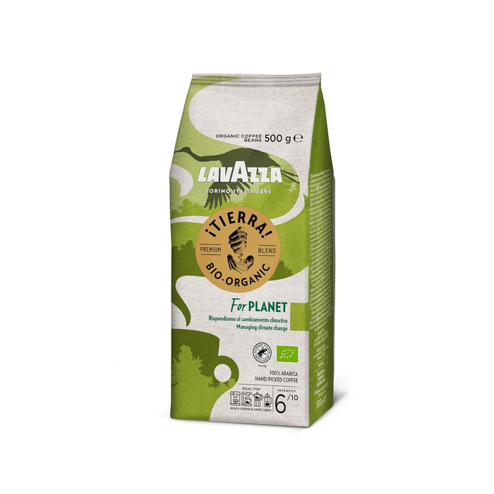 Кава в зернах Lavazza Tierra Bio Arabica, органічна, для еспресомашин, м'який фруктовий смак, інтенсивність 6/10, 1 кг