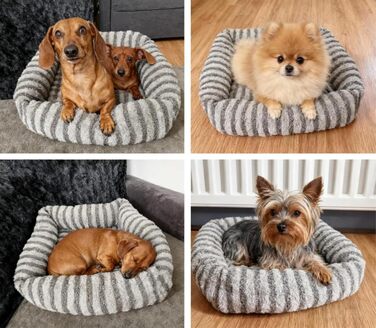 Лежанка для собак середнього розміру, сіра, 64x54x18 см, знімний, зручний, з підвищеними бортиками, з антиковзким покриттям