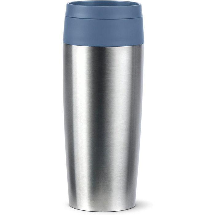 Термокружка Emsa N20202 Travel Mug Classic, 0.36 л, нержавіюча сталь, 4 години гаряча, 8 годин холодна, герметична, для миття в посудомийній машині, 360° отвір для пиття, синій
