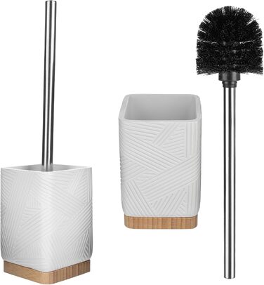 Набір для туалету KADAX: щітка для унітазу з тримачем, квадратна, біла