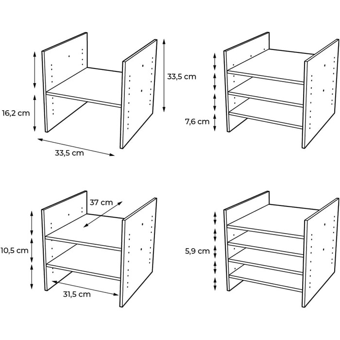 Kallax insert with 3 shelves (removable) / Shelf insert, middle shelf, shelf divider, extra shelf / up to 4 shelves possible / retrofittable