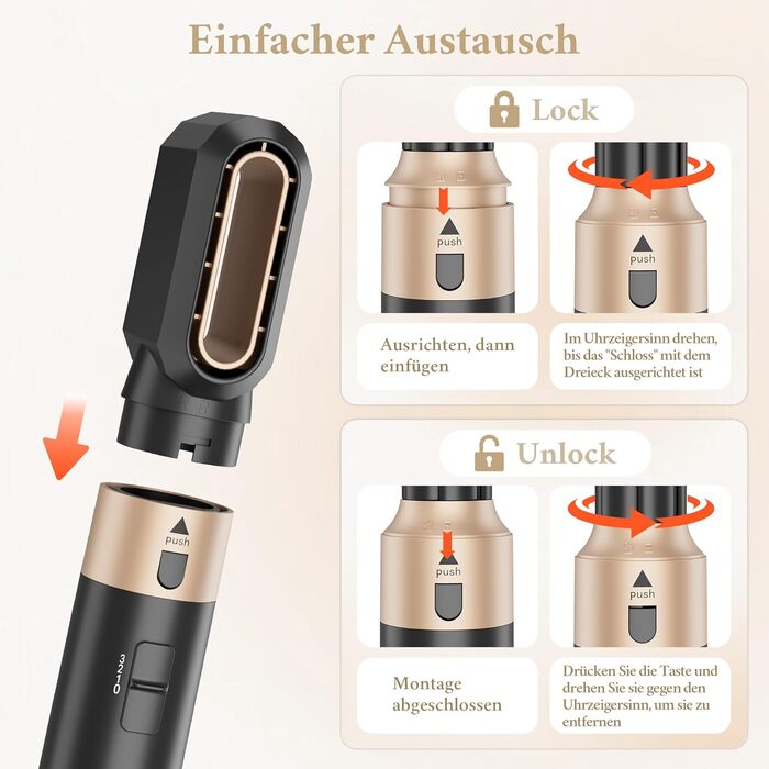 6-в-1 Airstyler Set: Фен, плойка, випрямляч, щітка для об'єму | 1000W, для сухого волосся