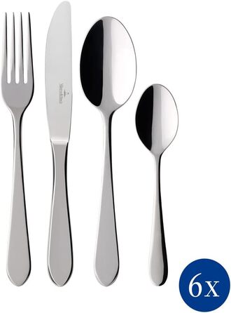 Villeroy & Boch – Oscar Cutlery Set 30-Piece Silver/Platinum, Dishwasher Safe, Rustproof, Cutlery Set 30-Piece, Dinnerware, Fork, Knife, Spoon, Dinnerware Set, Stainless Steel