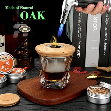 Набір для копчення коктейлів: 4 дерев'яні чіпси, аксесуар для віскі, коктейлів, кави, бурбону та м'яса