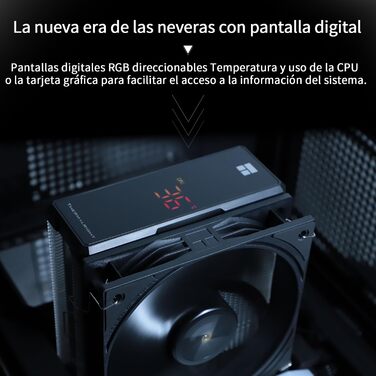 Thermalright Assassin X 120R Black - Кулер для CPU з цифровим дисплеєм, підтримка AM4/AM5, Intel LGA1851/1700/1150/1151/1200