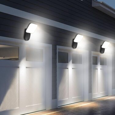 LED вуличний світильник на стіну, IP65, алюміній, 18W, 1600LM, 3000K, тепле біле світло для дому, гаража, саду, тераси