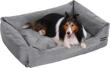 Feandrea Luxus Dog Bed, XL, Dog Cushion, made of Oxford fabric, with a non-slip bottom, 100 x 70 cm PGW28H (L 100 x W 70 x H 28 cm, Grey)