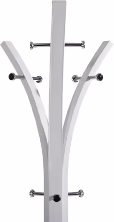 IDIMEX Coat Rack Clothes Rack with 9 Hooks, Metal, White Lacquered, Foot with Stainless Steel Plate